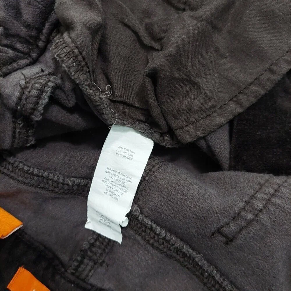 Joe Fresh Brown Corduroy Pants Flat Front Slim Raw Hem Stretch Women's Size‎ 12